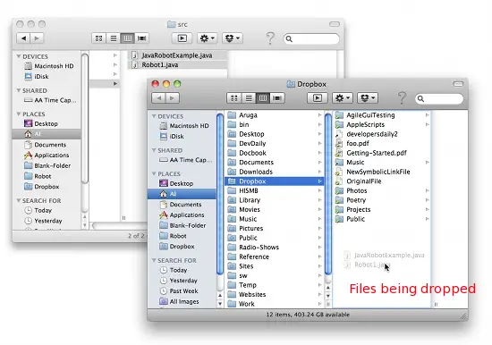How to copy files on Mac OS X - drag and drop, part 2
